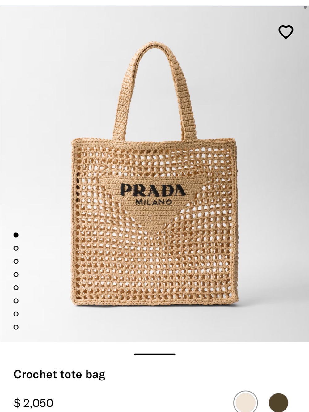 Prada Beige Crochet Tote with Black Logo - Picture 1 of 7